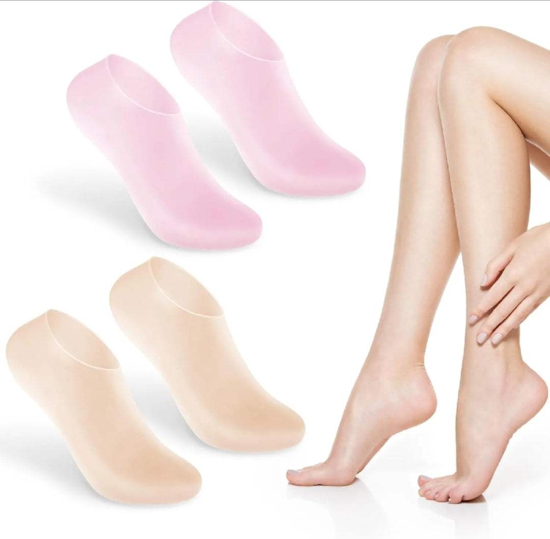 Pair Silicone Moisturizing Socks, Soft Silicone Socks for Cracked Feet Women and Men Foot Moisturiser Socks Foot Spa Pedicure Silicone Gel Socks for Cracked Feet Dry Skins Calluses.
