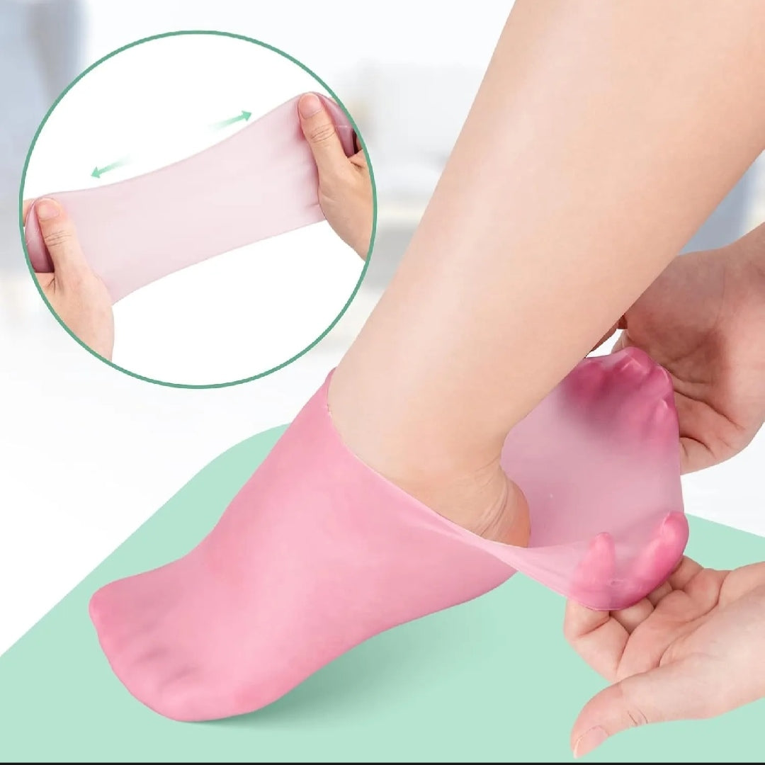 Pair Silicone Moisturizing Socks, Soft Silicone Socks for Cracked Feet Women and Men Foot Moisturiser Socks Foot Spa Pedicure Silicone Gel Socks for Cracked Feet Dry Skins Calluses.