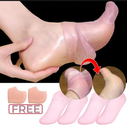 Pair Silicone Moisturizing Socks, Soft Silicone Socks for Cracked Feet Women and Men Foot Moisturiser Socks Foot Spa Pedicure Silicone Gel Socks for Cracked Feet Dry Skins Calluses.