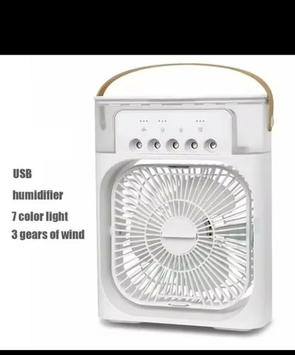 3-in-1 Portable Air Cooler Fan with Humidifier & Mist Spray | Mini AC Cooling Fan with 3 Speeds & LED Light