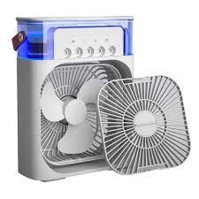 3-in-1 Portable Air Cooler Fan with Humidifier & Mist Spray | Mini AC Cooling Fan with 3 Speeds & LED Light